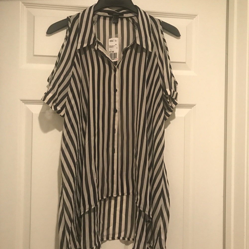 Sheer high low blouse